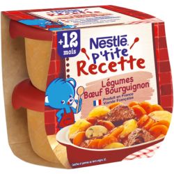 Nestlé P'Tite recette bol légumes boeuf bourguignon dès 12 mois 2x200g