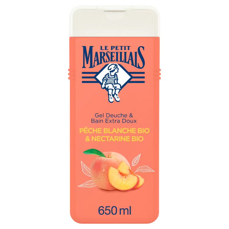 Le Petit Marseillais Gel Douche pêche nectarine : le flacon de 650mL