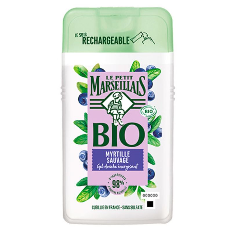 Le P'Tit MarseiL'Ais Zel douche myrtille sauvage Bio : le flacon de 250 mL
