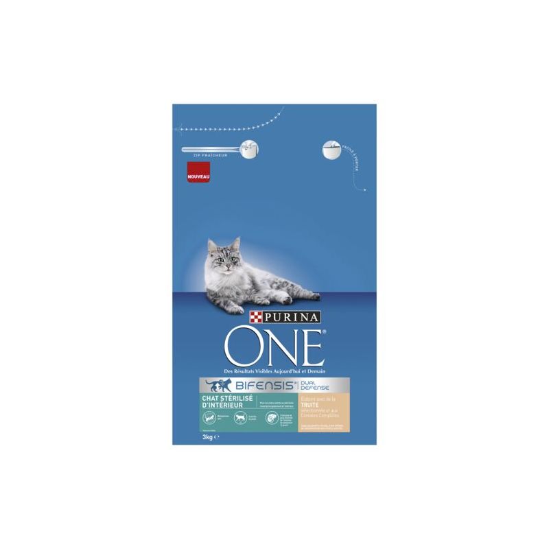 Purina One Spécial Chat Stérilisé D'Intérieur - Truite Et Céréales Complètes 3Kg