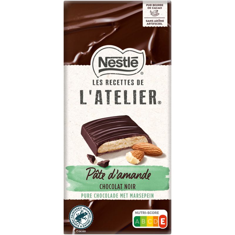 Nestlé Chocolat noir pâte d'amande : la tablette de 150 g