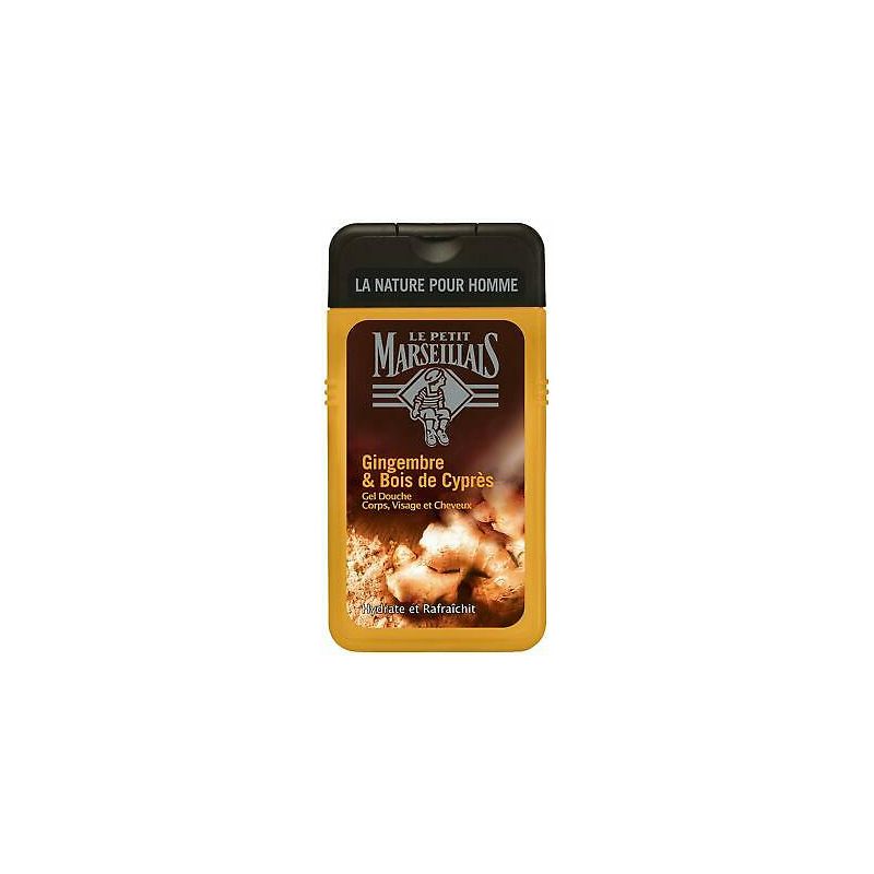 Le P'Tit MarseiL'Ais Zel Douche Homme Corps Cheveux Gingembre & Bois Cyprès 250 Ml