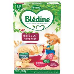 Blédina Blédine Flocons de Céréales Lactées dés 6-36M Fruits & Lait 250G