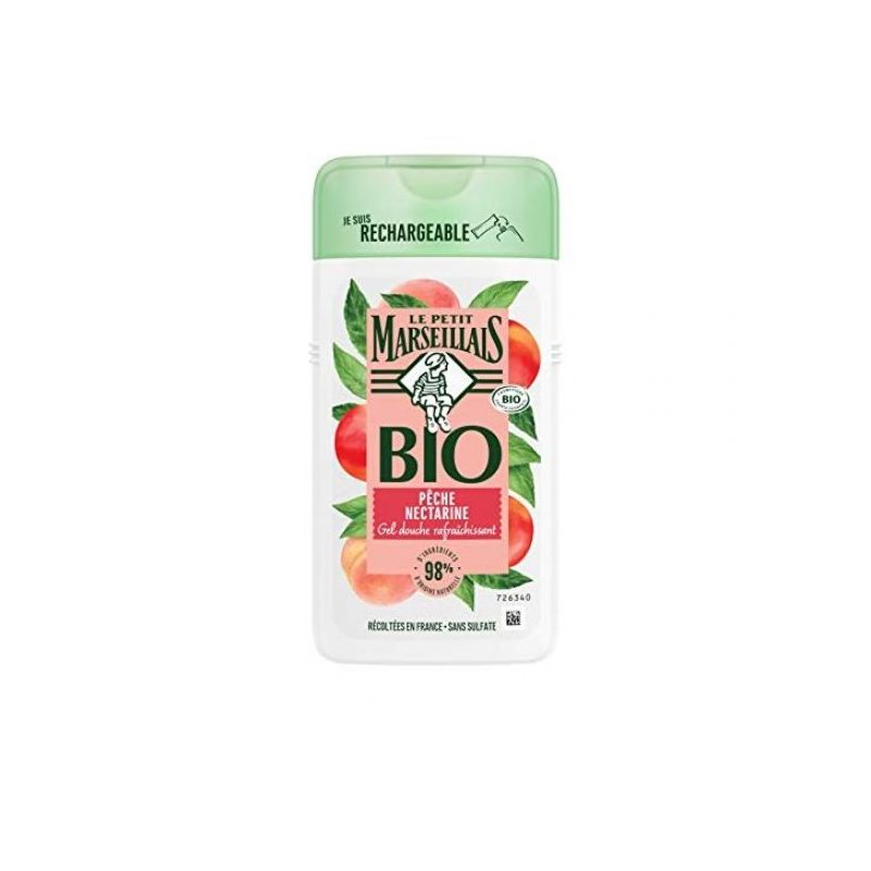 Le P'Tit MarseiL'Ais Zel Douche Bio Rafraichissant Pèche Nectarine 250Ml