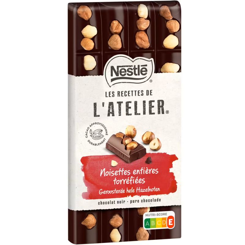 Nestlé Chocolat noir & noisettes L'ATELIER: la tablette de 170g