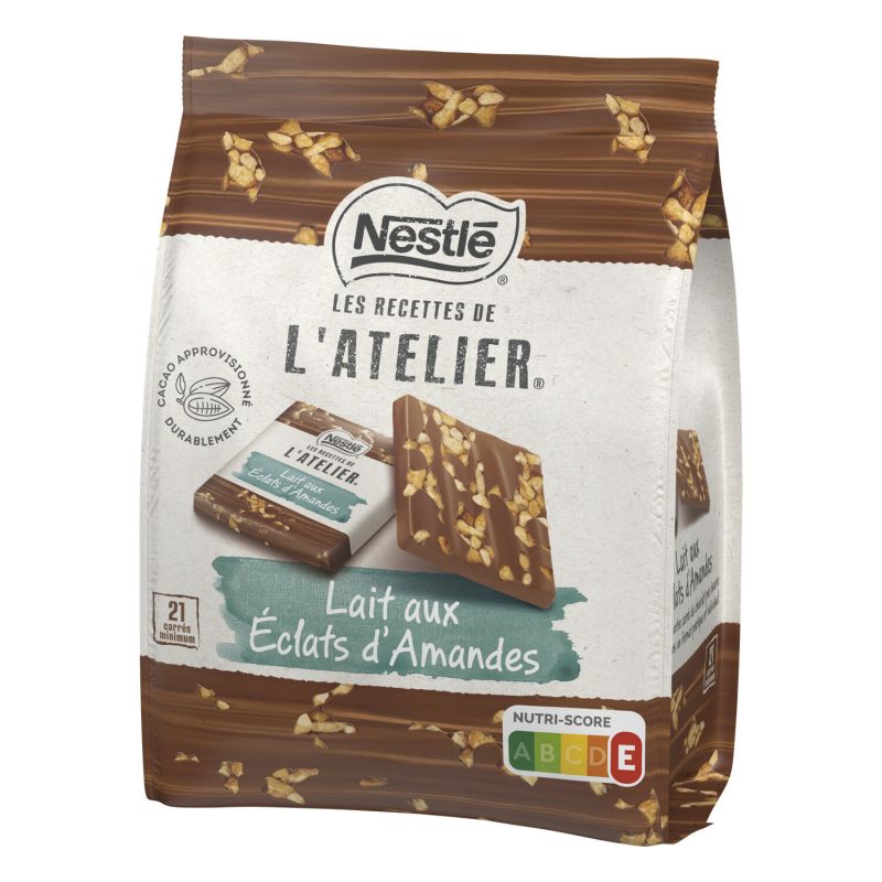 Nestlé Chocolat Carrés Dégustation Lait Amandes Les Recettes De L'Atelier : Le Paquet 200G