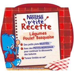 Nestlé Baby meals 15+ months Basquaise chicken vegetables: 2 jars of 200g