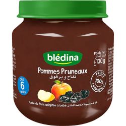 Blédina Bébé Purée de Fruits dès 6M Pomme Pruneaux 130G