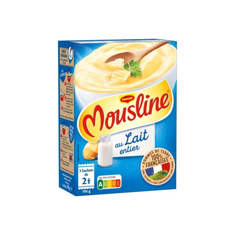Mousline Purée in whole milk flakes: the Sachets of 65g