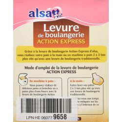 AL'A Dehydrated Bakery Yeast Action Express 12 Sachets 66G