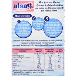 AL'A Lactic Ferments Special Yoghurt Maker For Homemade Yoghurt Preparation Approximately 32: The Sachets 2 G