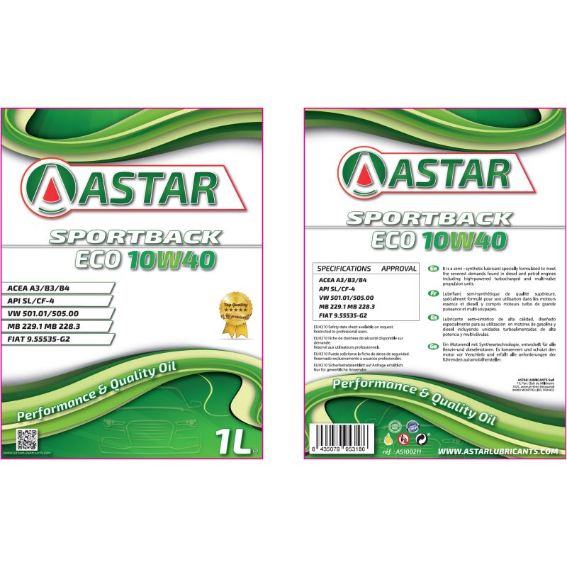 Astar Sportback Eco 10W40 - 1L