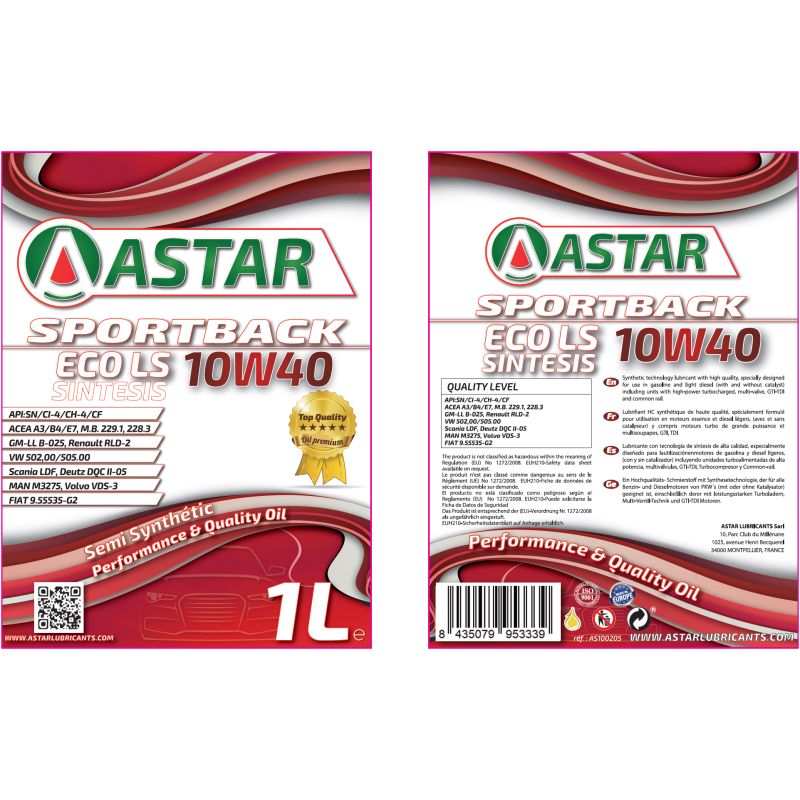 Astar Sportback Sintesis 10W40 - 1L