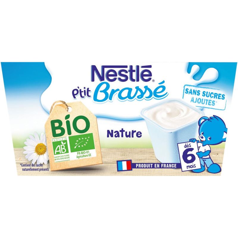 Nestlé P'Tit Brassé Bio Nature 4x90g