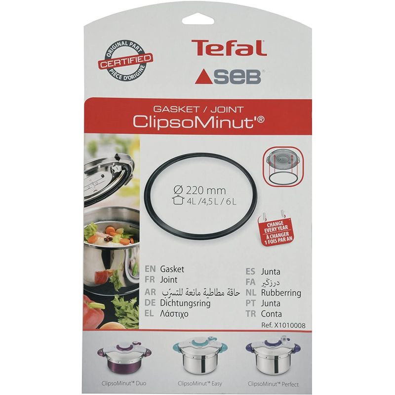 Téfal Joint Pour Clipso Minut Duo 220Mm Noir 4L / 4,5 L 6L