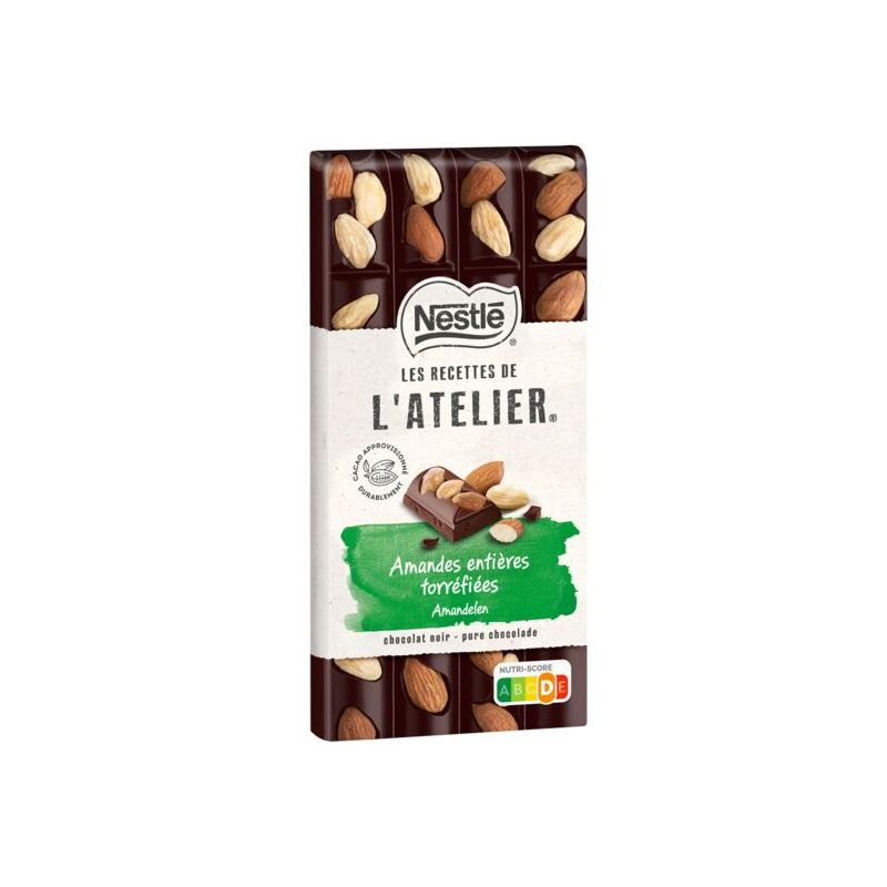 Nestlé Chocolat noir amandes L'Atelier : la tablette de 170g