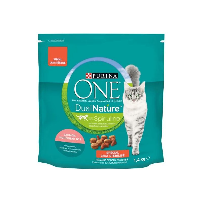 Purina One Spécial Chat Stérilisé - Saumon Avec De La Spiruline 1,4Kg