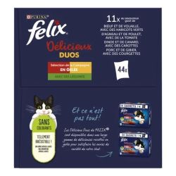 Felix Pâtée Pour Chat Gelée De Bœuf Au Légumes : Le Lot De 44 Sachets De 85G