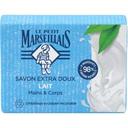 Le Petit Marseillais Savon Mains Et Corps Extra Doux Lait : le savon de 200g