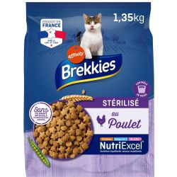 Brekkies Croquettes Fourrées aux Crevettes Saumon et Thon pour Chat : le sac de 1.35kg