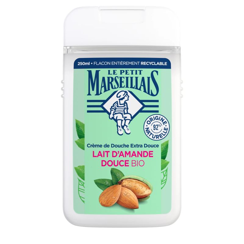 Le Petit Marseillais Gel Douche Lait d'Amande Douce Hydrate et Nourrit, Bio : le flacon de 250mL