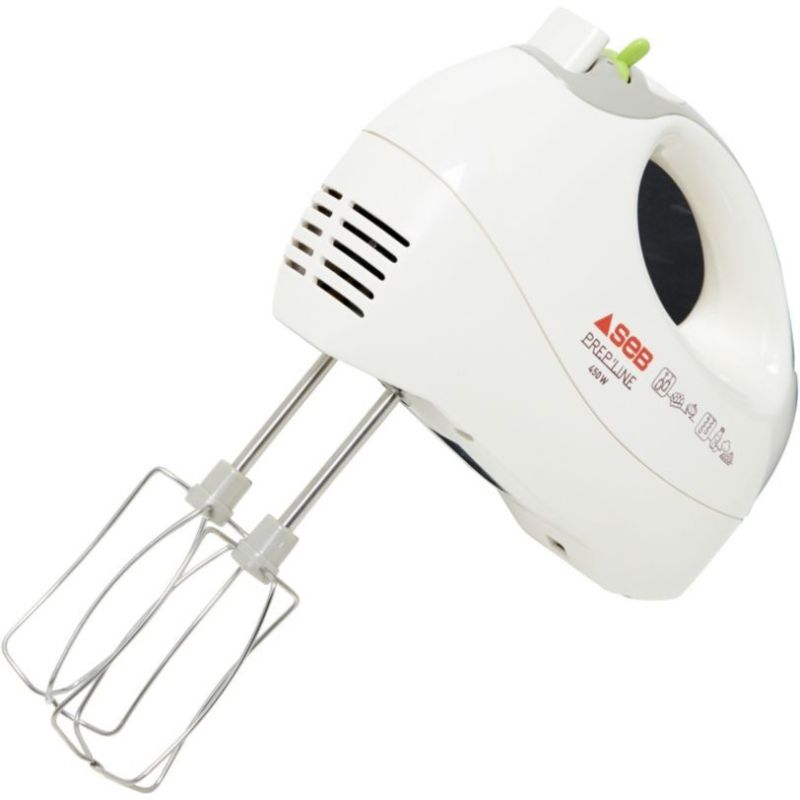 Seb Batteur Ht 410121 Blanc 450W 5 Vitesses + Turbo Fouets Et Crochets À Pétrir