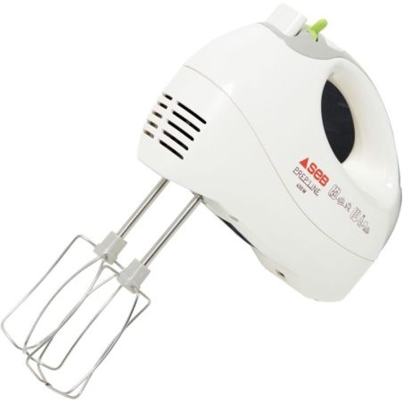 Seb Batteur Ht 410121 Blanc 450W 5 Vitesses + Turbo Fouets Et Crochets À Pétrir