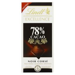 Lindt Excellence Chocolat Noir Corsé 78% : La Tablette De 100 G