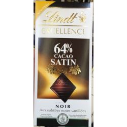 Lindt Tablette 100G Chocolat Excellence Noir 64% Satin