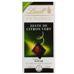 Lindt Excellence Chocolat Noir Zeste Citron Vert : La Tablette De 100 G