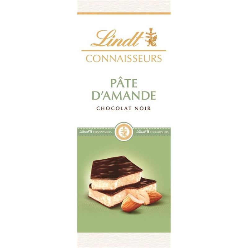 Lindt Chocolat Noir Pâte Amandes : La Tablette De 120 G