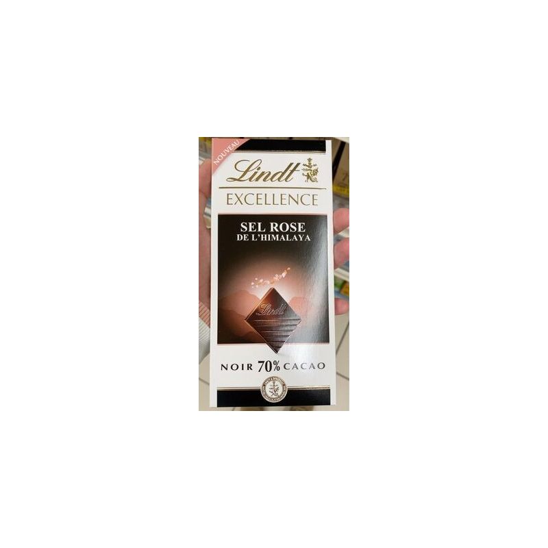 Lindt Tablette Excellence Noir Sel Rose De L'Himalaya 70% 100 G