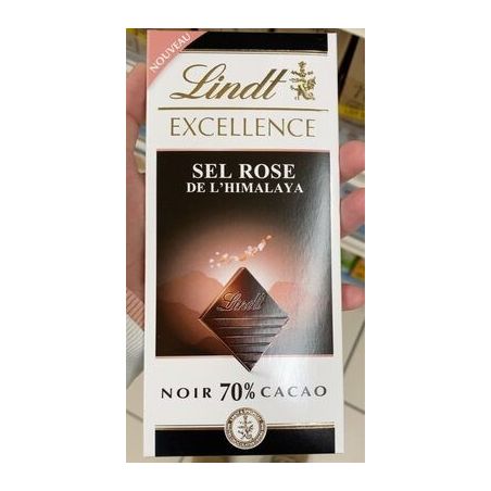 Lindt Tablette Excellence Noir Sel Rose De L'Himalaya 70% 100 G