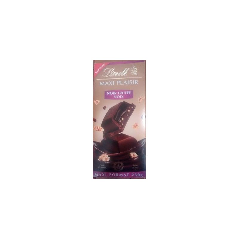 Lindt Tablette 230G Chocolat Maxi Plaisir Noir/Truffe/Noix
