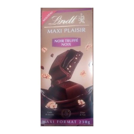 Lindt Tablette 230G Chocolat Maxi Plaisir Noir/Truffe/Noix
