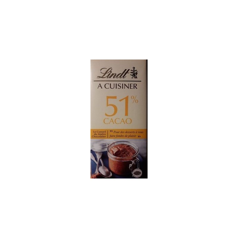 Lindt A Cuisiner Noir 51% 180G