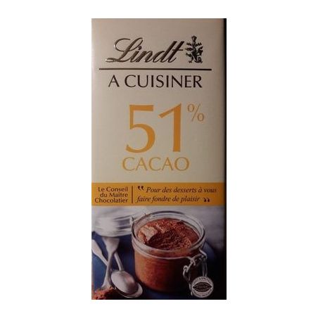 Lindt A Cuisiner Noir 51% 180G