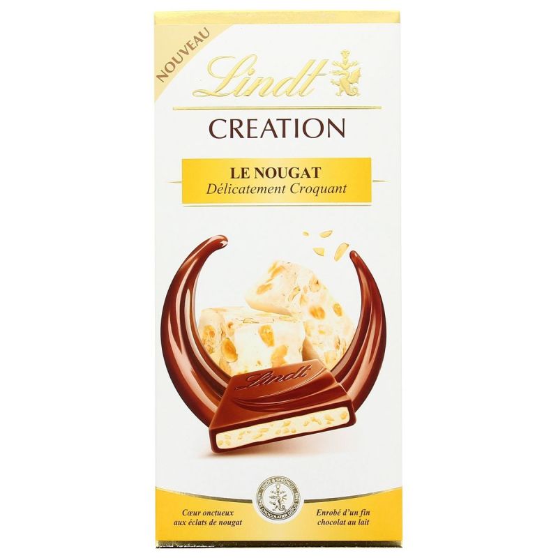 Lindt Création Chocolat Au Lait Fourré Nougat : La Tablette De 150G