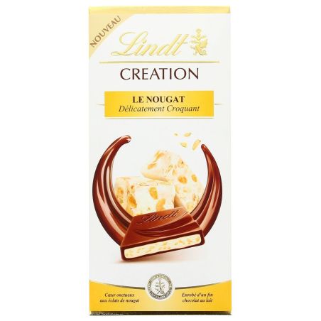 Lindt Création Chocolat Au Lait Fourré Nougat : La Tablette De 150G