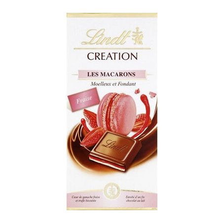 Lindt Tablette 150G Chocolat Creation Lait Macaron Fraise