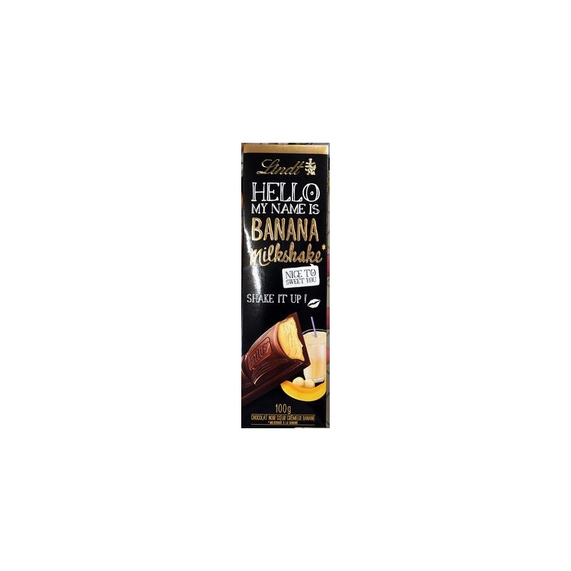 Lindt Tablette 100G Chocolat Noir Hello Banana Milkshake