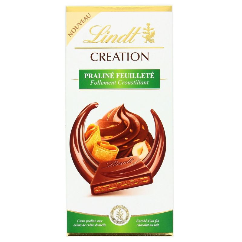 Lindt Création Chocolat Praliné Feuilleté : La Tablette De 150 G
