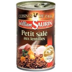 William Saurin Plat Cuisiné Petit Salé Lentilles : La Boite De 420 G