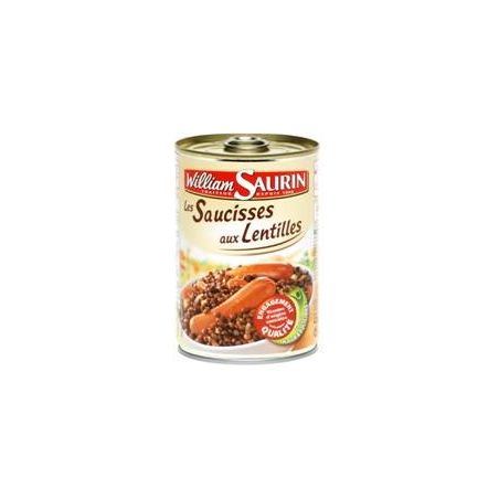 William Saurin Plat Cuisiné Saucisses Lentilles : La Boite De 420 G