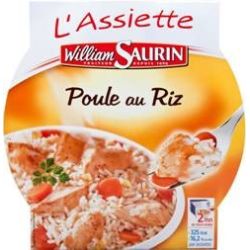 William Saurin Plat Cuisiné Poule Au Riz Assiette : Micro Ondable 285G
