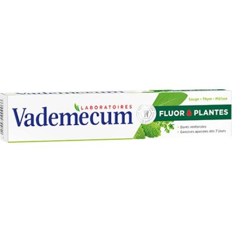 Vademecum Dentifrice Fluor & Plantes Bi-Fluoré : Le Tube De 75 Ml