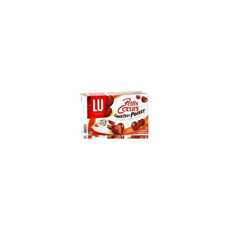 Lu Collection Biscuits Choco'Croc Petits Cœurs : Les 5 Sachets De 36 G