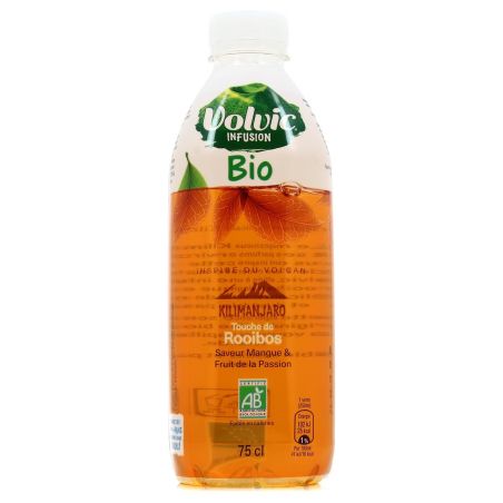 Volvic Infusion Bio Eau Aromatisée Rooibos Mangue Et Passion : La Bouteille De 75 Cl