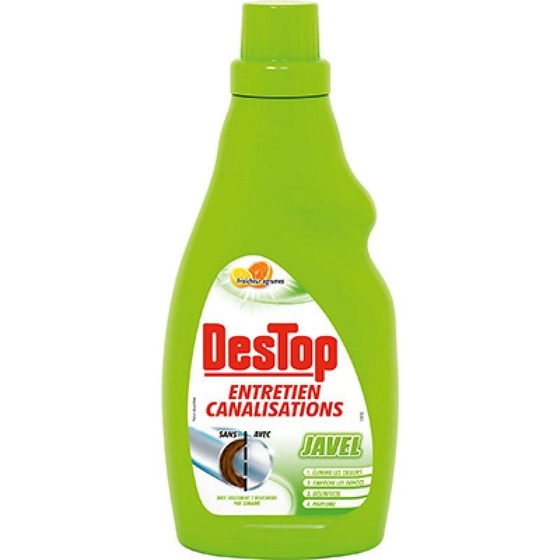 Destop Nettoyant Canalisations Avec Javel : Le Flacon De 750 Ml