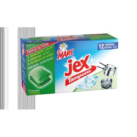 Jex Tampons Laine D'Acier Avec Savon : La Boite De 12